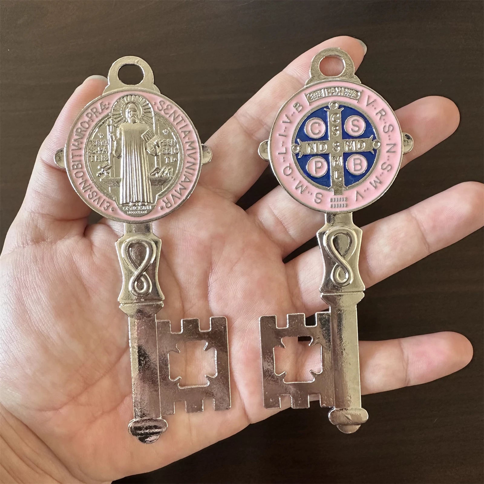 Double Pack St. Benedict Blessing Keys for Protection – Catholic Door, Home & Car Hanger | Llave de San Benito