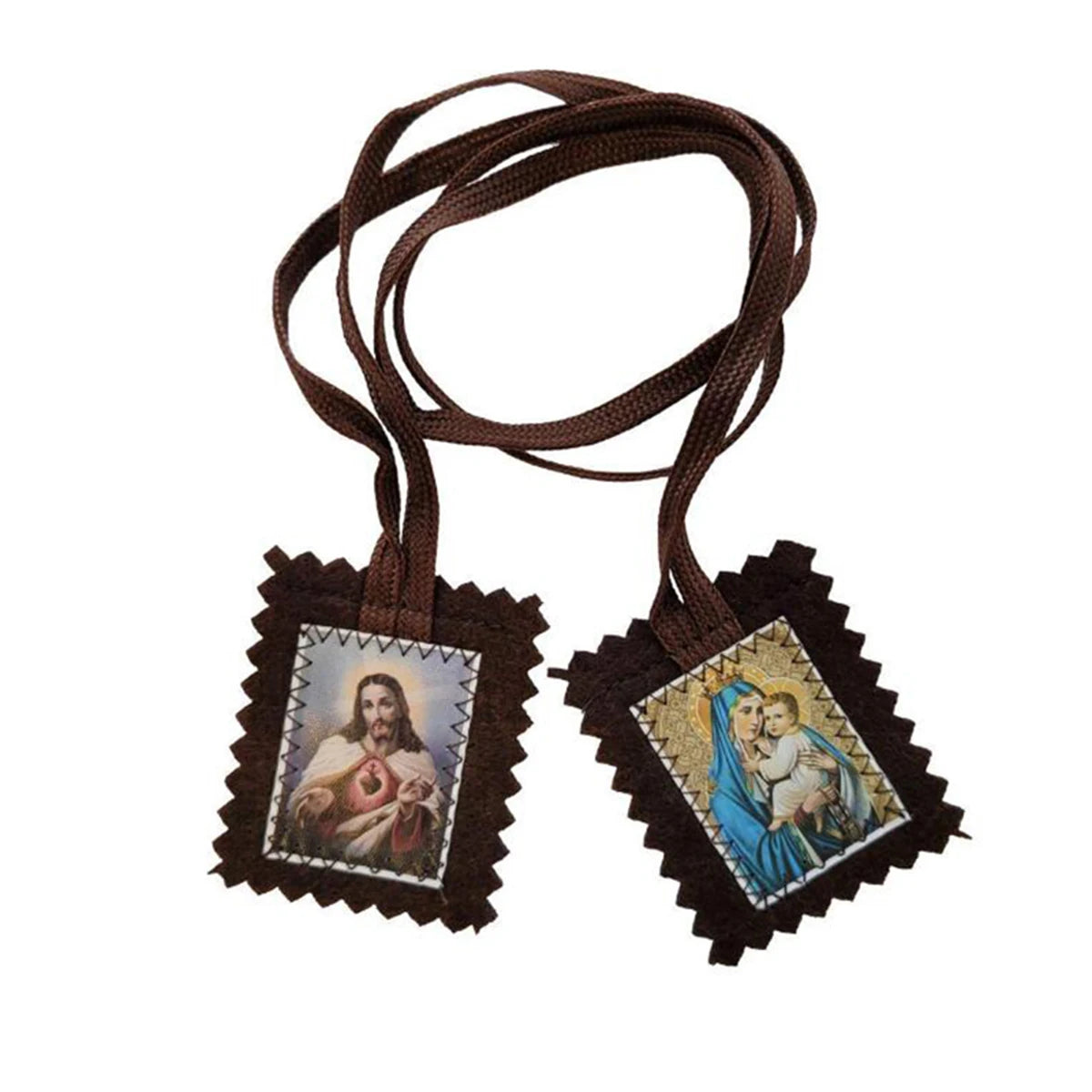 Brown Wool Scapular of Our Lady of Mount Carmel – Sacred Heart Devotion
