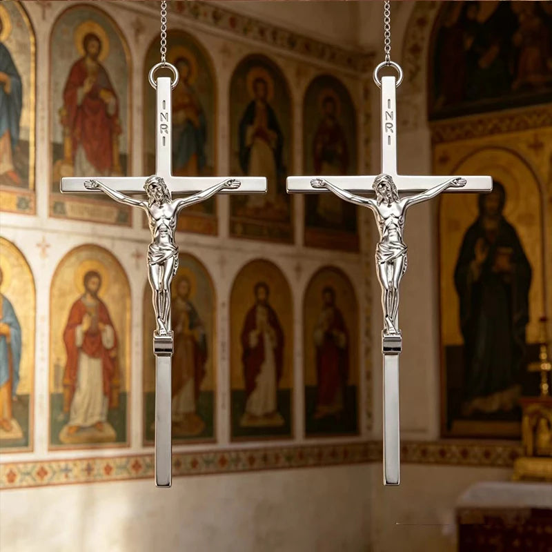 Gold-Plated Catholic Wall Crucifix - 15 cm