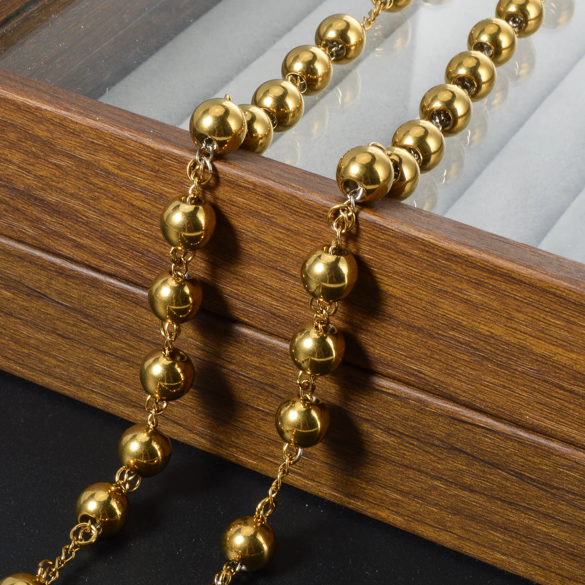 Catholic Rosary with Gold-Tone Beads and Crucifix – Sacred Prayer Devotional