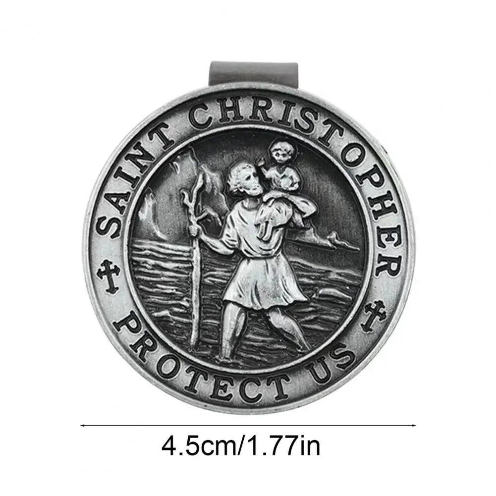 Saint Christopher Visor Clip – Catholic Car Protection Devotional for Safe Travel