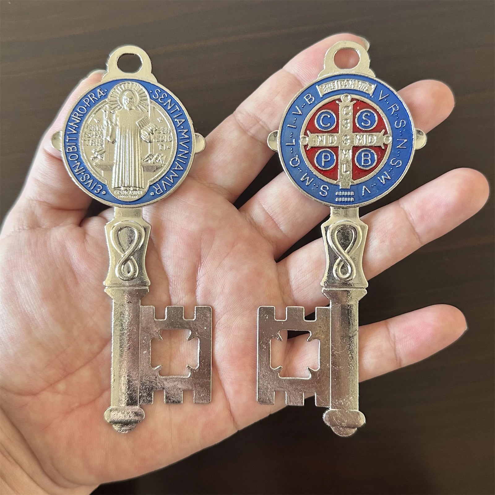 Double Pack St. Benedict Blessing Keys for Protection – Catholic Door, Home & Car Hanger | Llave de San Benito