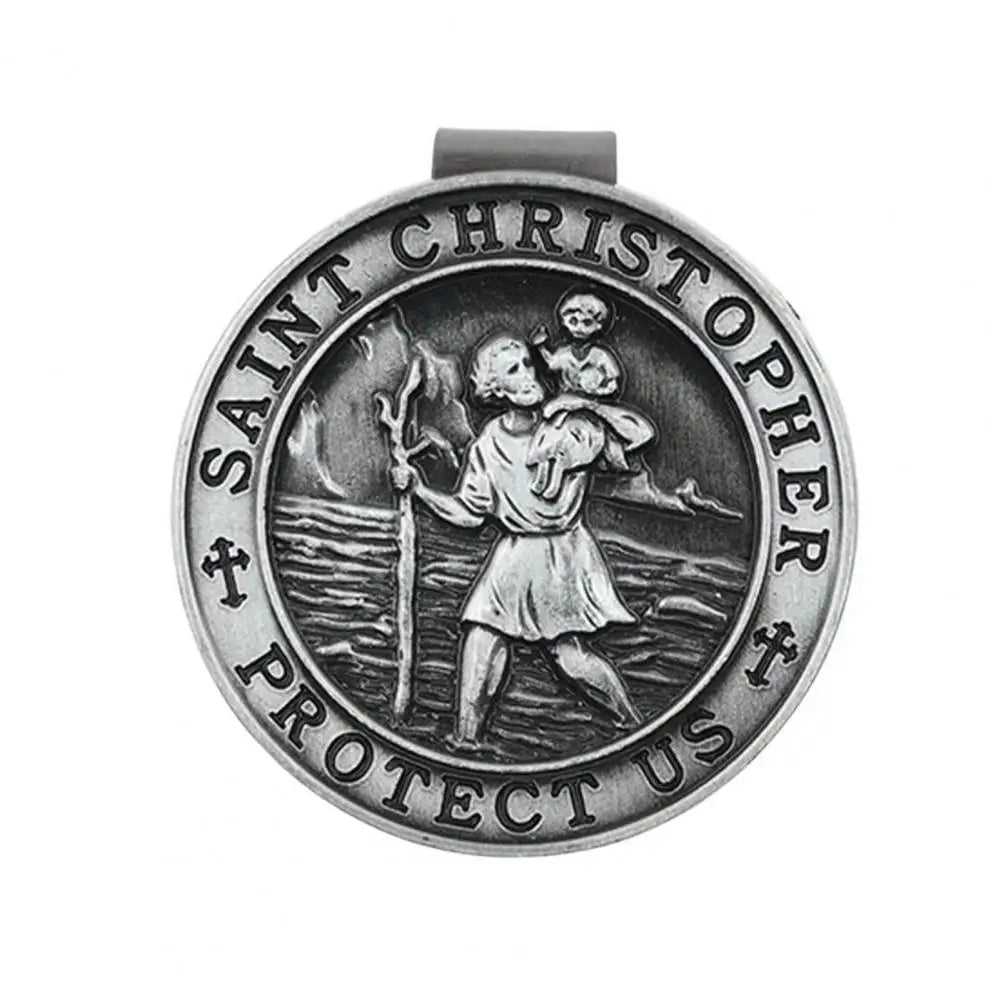 Saint Christopher Visor Clip – Catholic Car Protection Devotional for Safe Travel