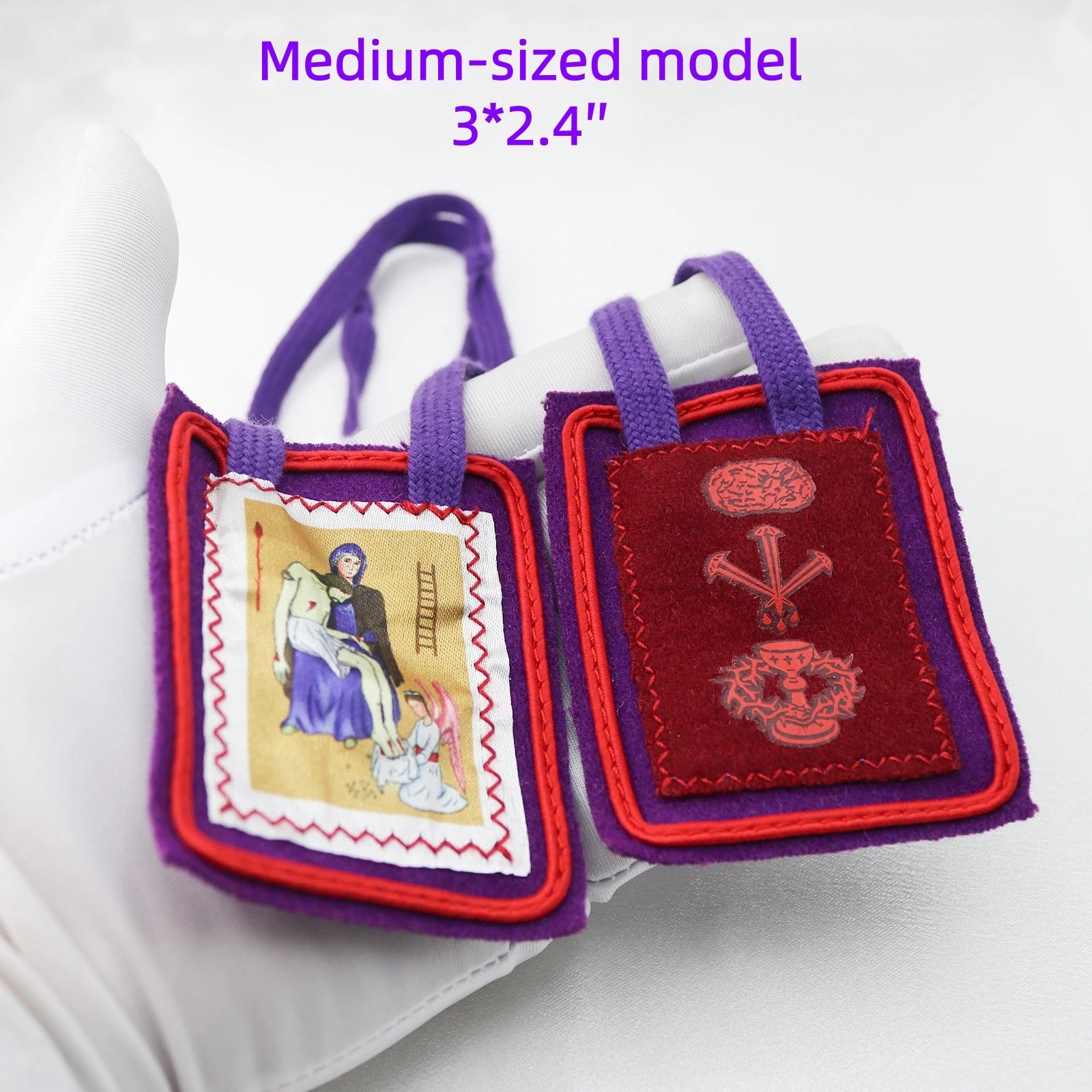 Purple Scapular – Catholic Devotional Sacramental (Devotional Use Only) - Medium & Large Available
