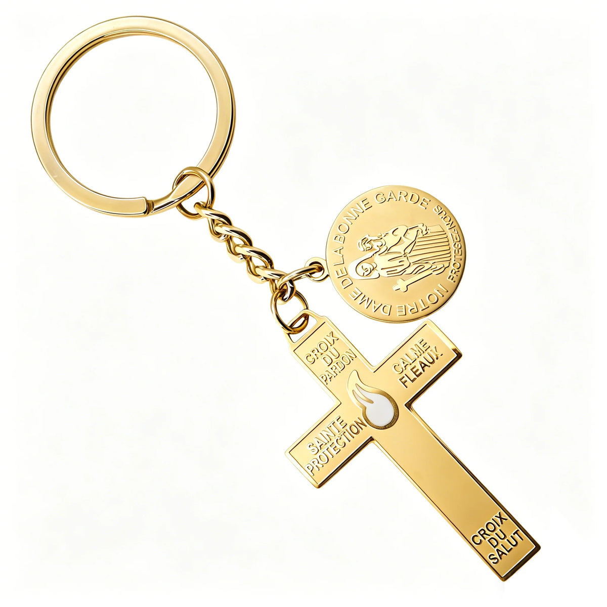 Stainless Steel Pardon Cross Keychain | Devotional Accessory