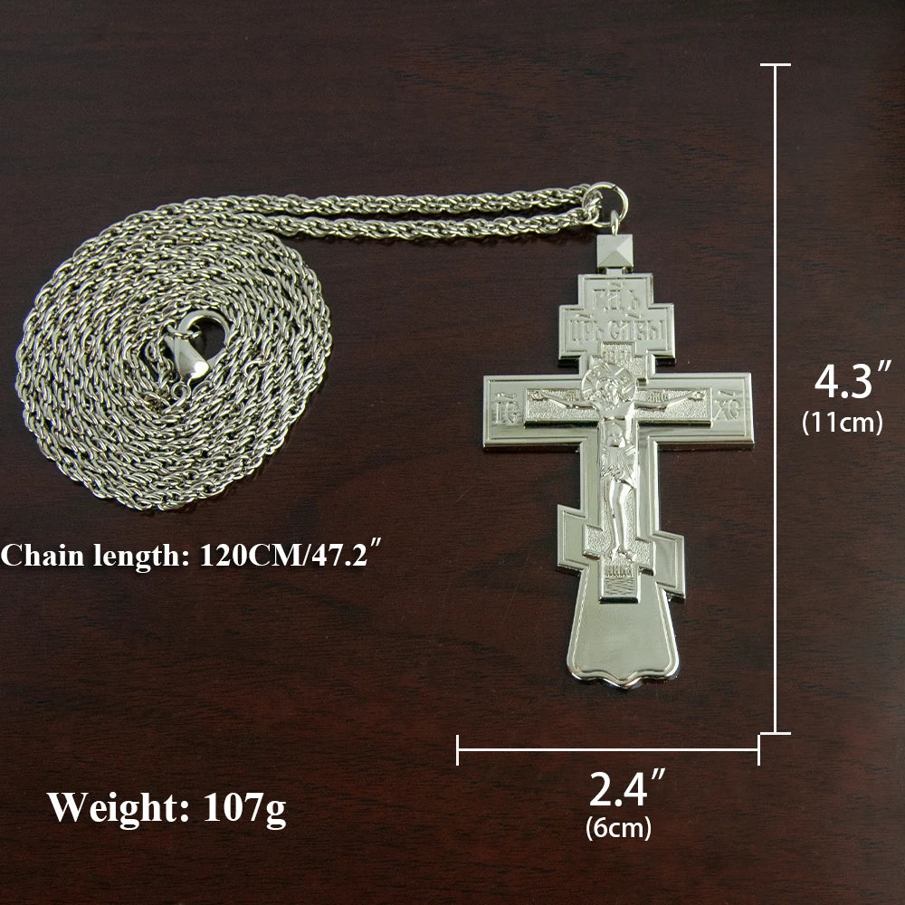 Byzantine Jesus Cross Pendant Necklace – Devotional Religious Prayer Jewelry for Faith and Worship