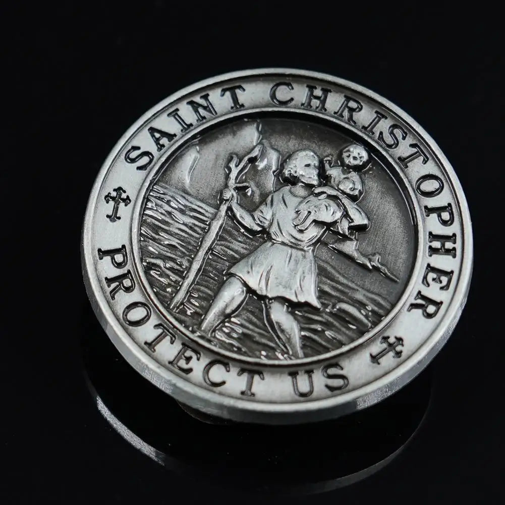 Saint Christopher Visor Clip – Catholic Car Protection Devotional for Safe Travel