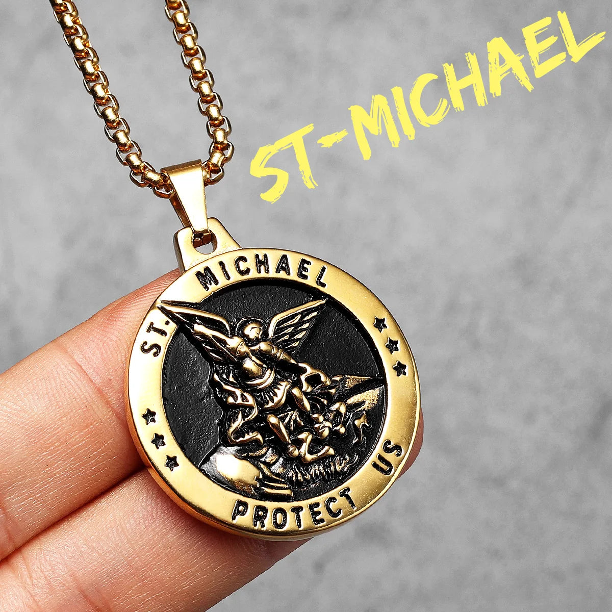 Saint Michael the Archangel Stainless Steel Pendant – Catholic Protection Devotional