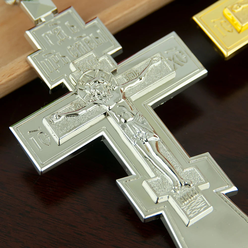 Byzantine Jesus Cross Pendant Necklace – Devotional Religious Prayer Jewelry for Faith and Worship