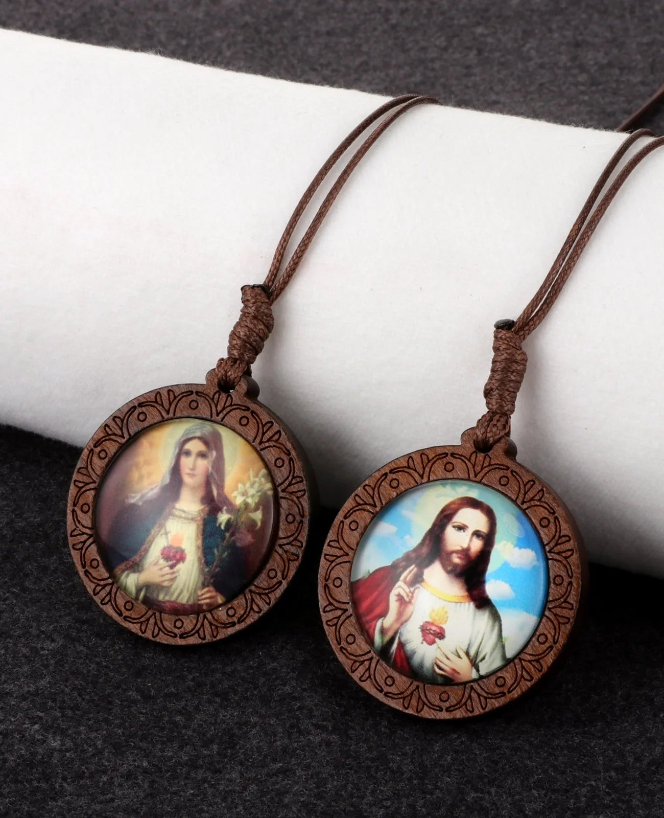 Sacred Heart of Jesus and Our Lady Wooden Scapular – Catholic Devotional