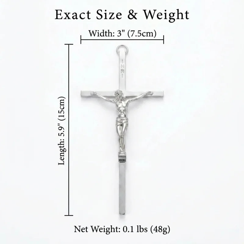 Gold-Plated Catholic Wall Crucifix - 15 cm