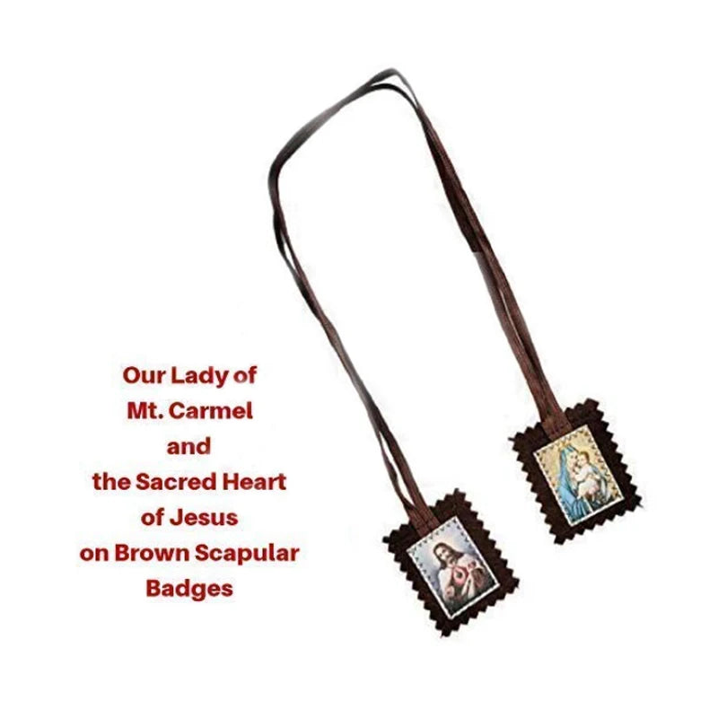 Brown Wool Scapular of Our Lady of Mount Carmel – Sacred Heart Devotion