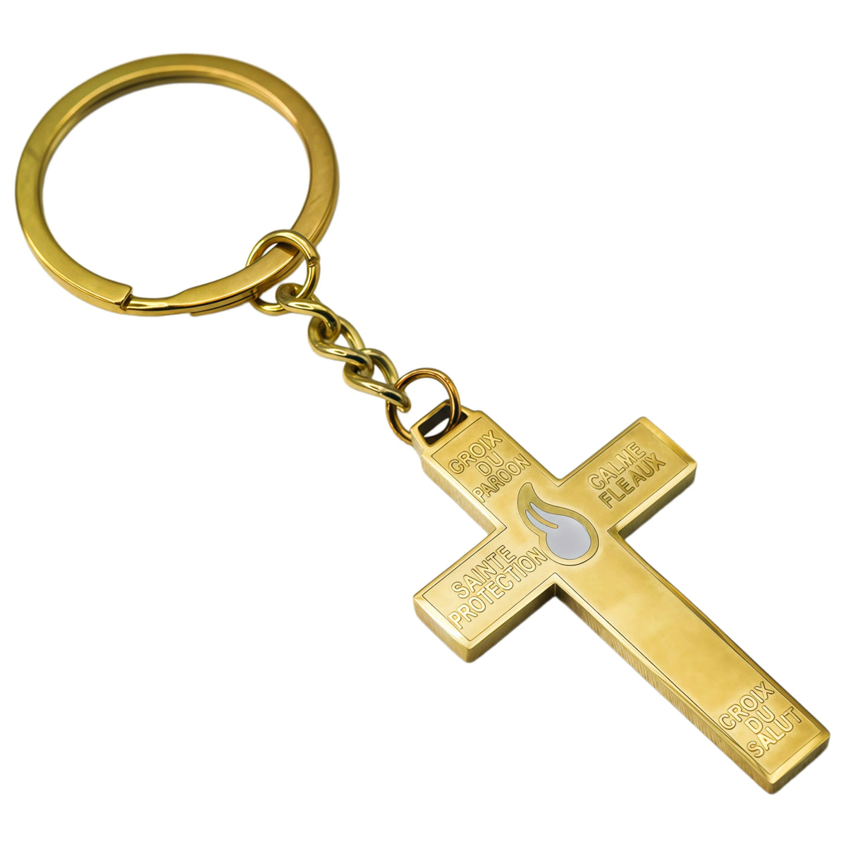 Stainless Steel Pardon Cross Keychain | Devotional Accessory